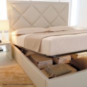 **Just Added** 1 x CATTELAN “Patrick” Bed - Leather Upholstered With Liftable Base And Underbed