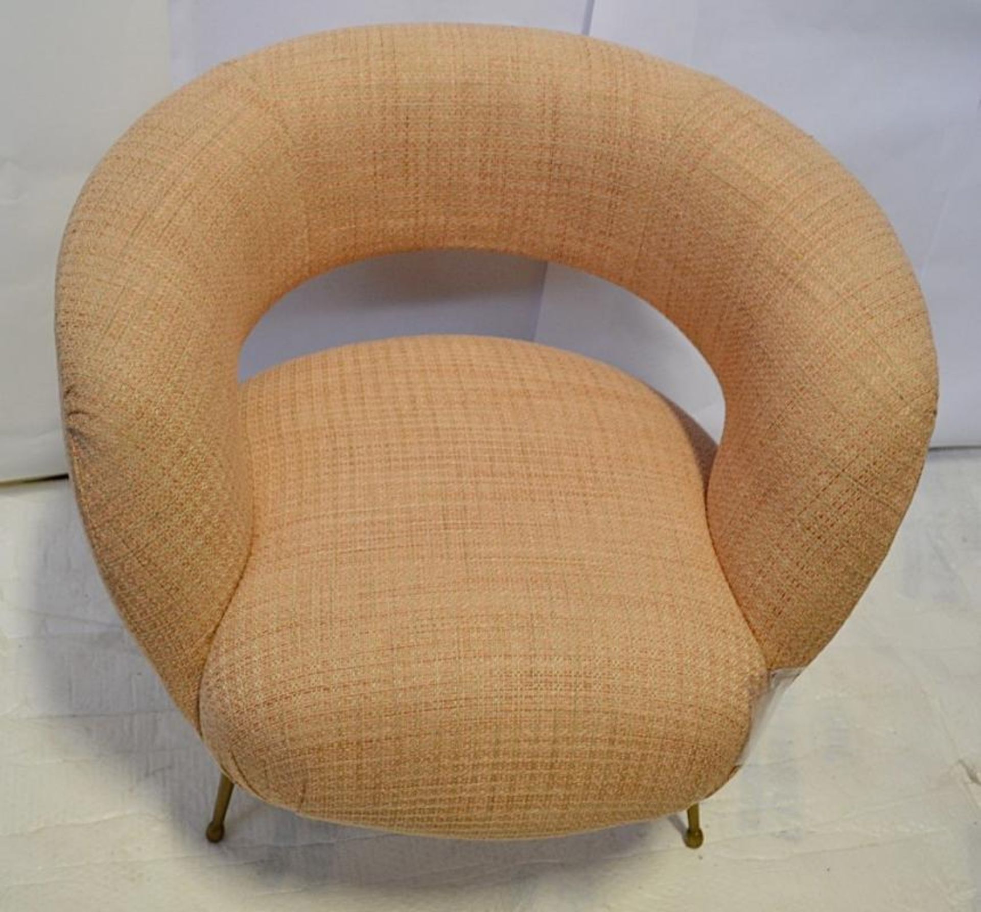 1 x KELLY WEARSTLER Laurel Lounge Chair With Brass Legs - Dimensions: 36"W x 31.5"D x 31.5"H - Great - Image 24 of 31