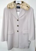 1 x Steilmann Womens Premium Long Wool-Blend Winter Coat In Cream - UK Size 12 - Features A