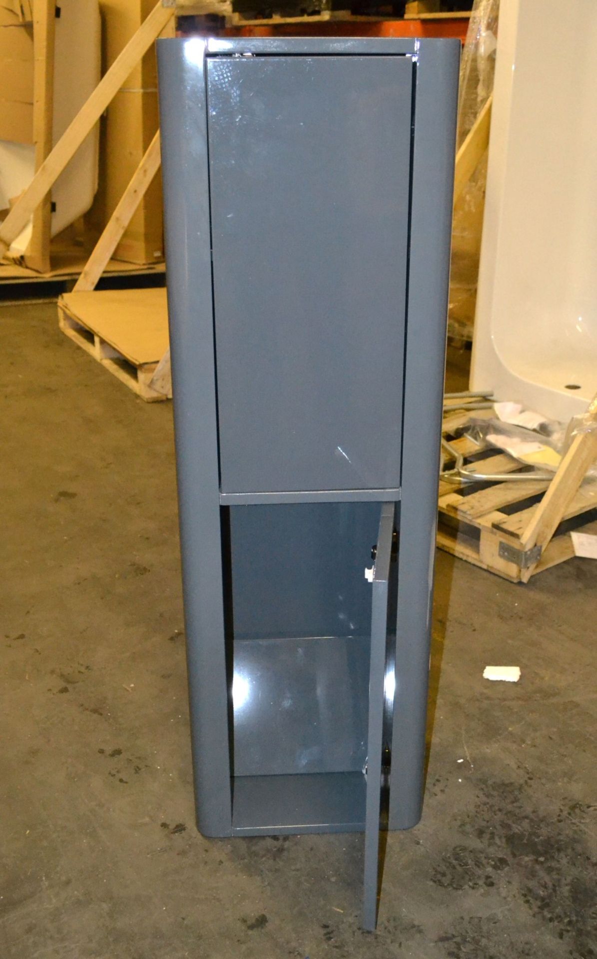 1 x Purity Pebble Grey Tall Wall Cabinet - Ref: DY148/SKY1001GR - CL190 - Unused Stock - Location: B - Image 7 of 9