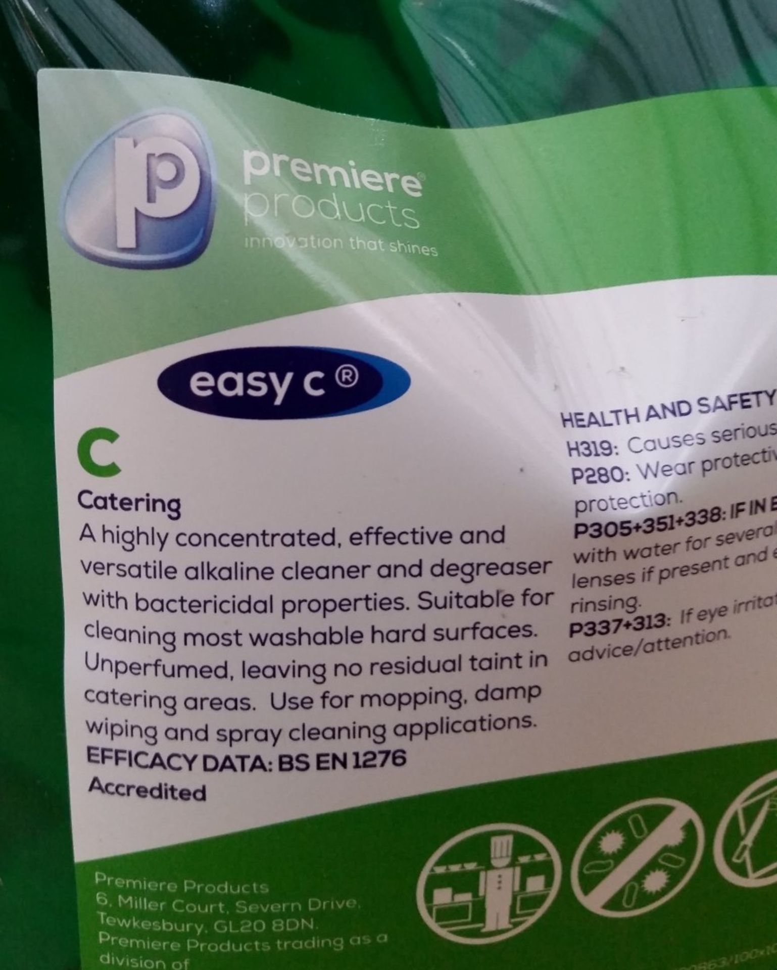 4 x Premiere 1.7 Litre Easy C (Catering) Alkaline Cleaner and Degreaser With Bacterial - Image 4 of 5
