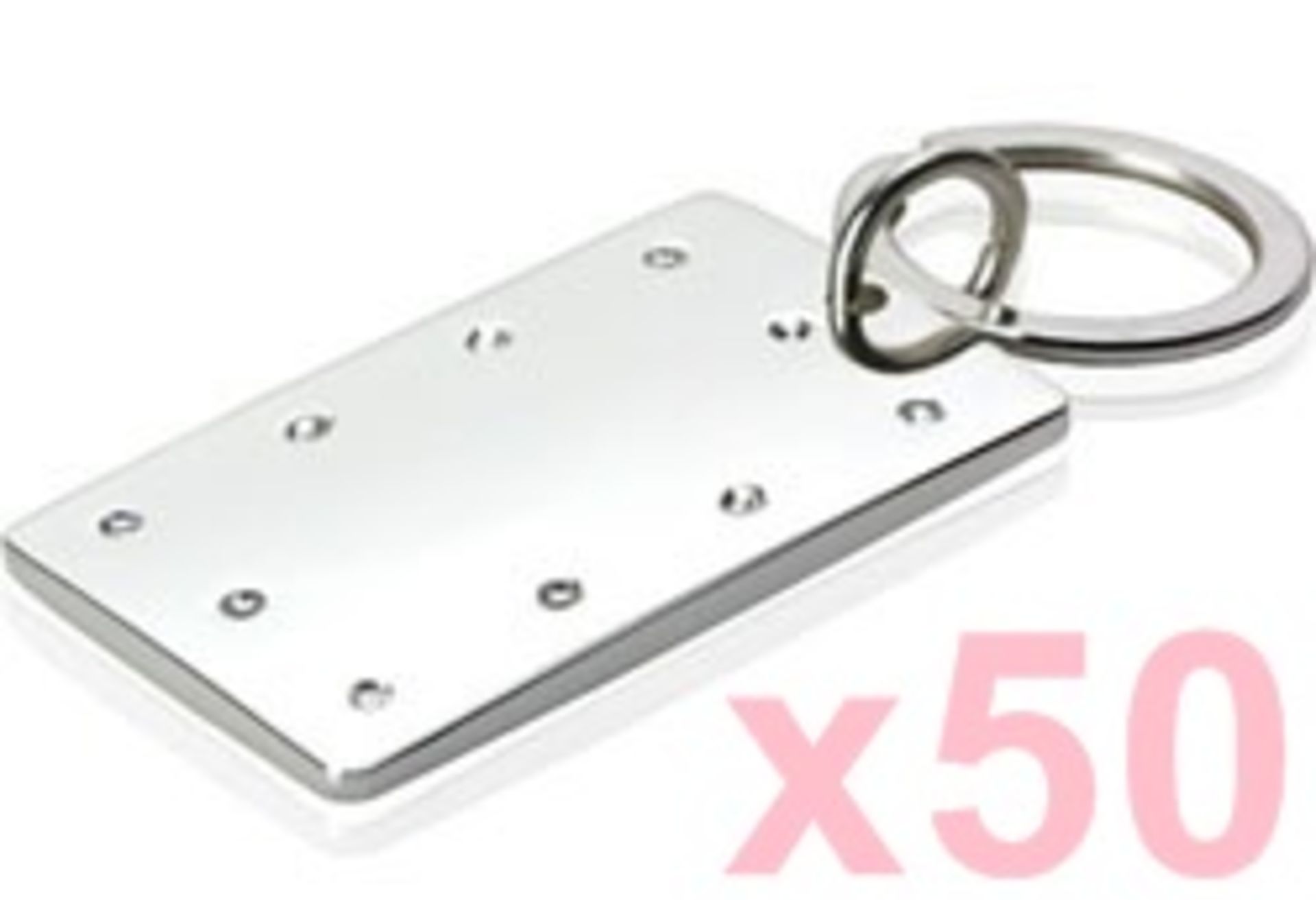 50 x Silver Plated Rectangular Key Rings By ICE London - MADE WITH "SWAROVSKI¨ ELEMENTS - Luxury - Image 2 of 3