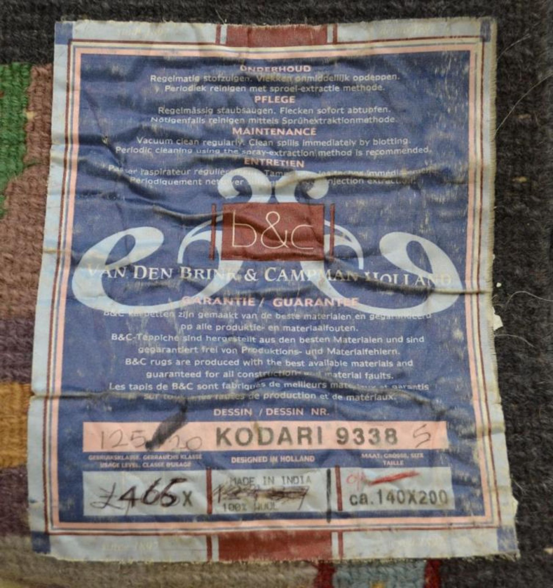 1 x Brink & Campman Blue/Multi-Colour Kodari Hand Knotted Carpet - Handmade in Nepal - 100% Wool - D - Image 5 of 16