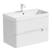 1 x Planet White Wall Hung Vanity Drawer Unit 800mm - Ref: DY170/WPL8002 - CL190 - Unused Stock - Lo