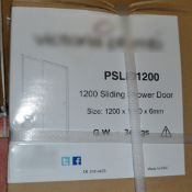 1 x 1200mm Sliding Shower Door 1200x1850x6mm - Ref: DY160/PSLID1200 - CL190 - Unused Boxed Stock - L