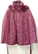 1 x Steilmann KSTN By Kirsten Womens Belted Winter Coat - Colour: Mulberry - Features Detachable