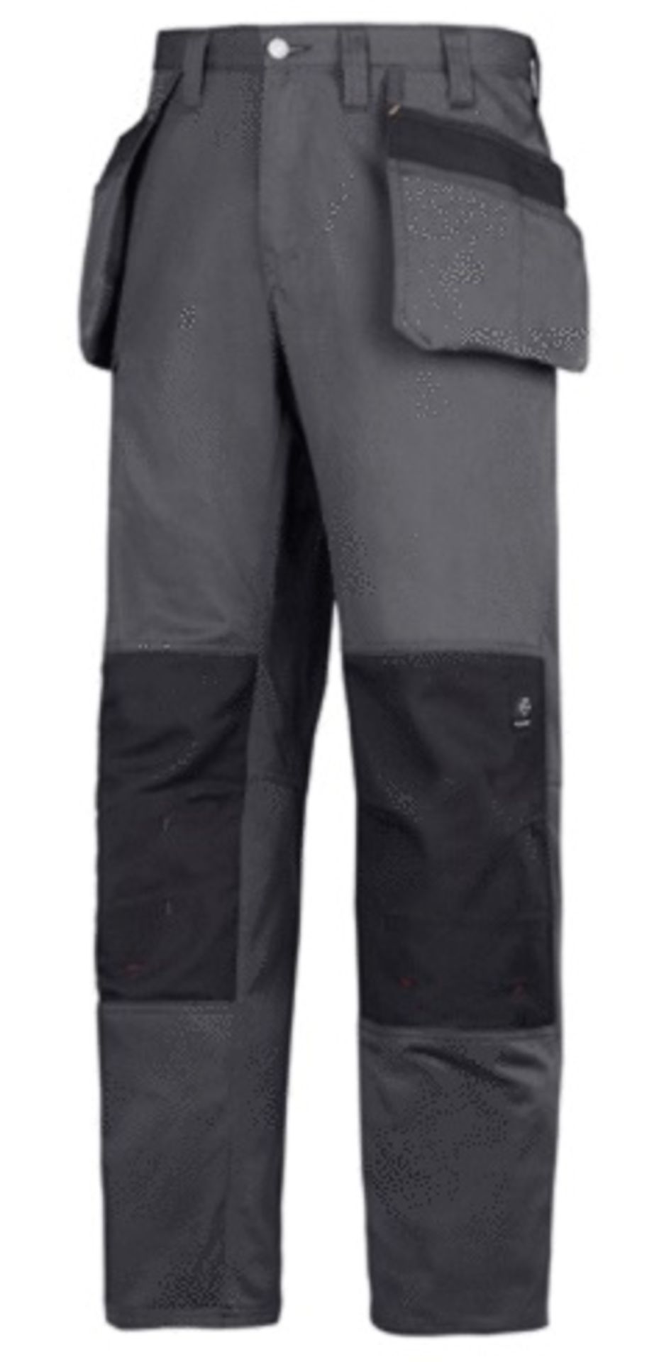 1 x Pair Of SNICKERS 3251 Core Trade Heavy Duty Trousers With Holster Pockets - Colour: Grey/Black -