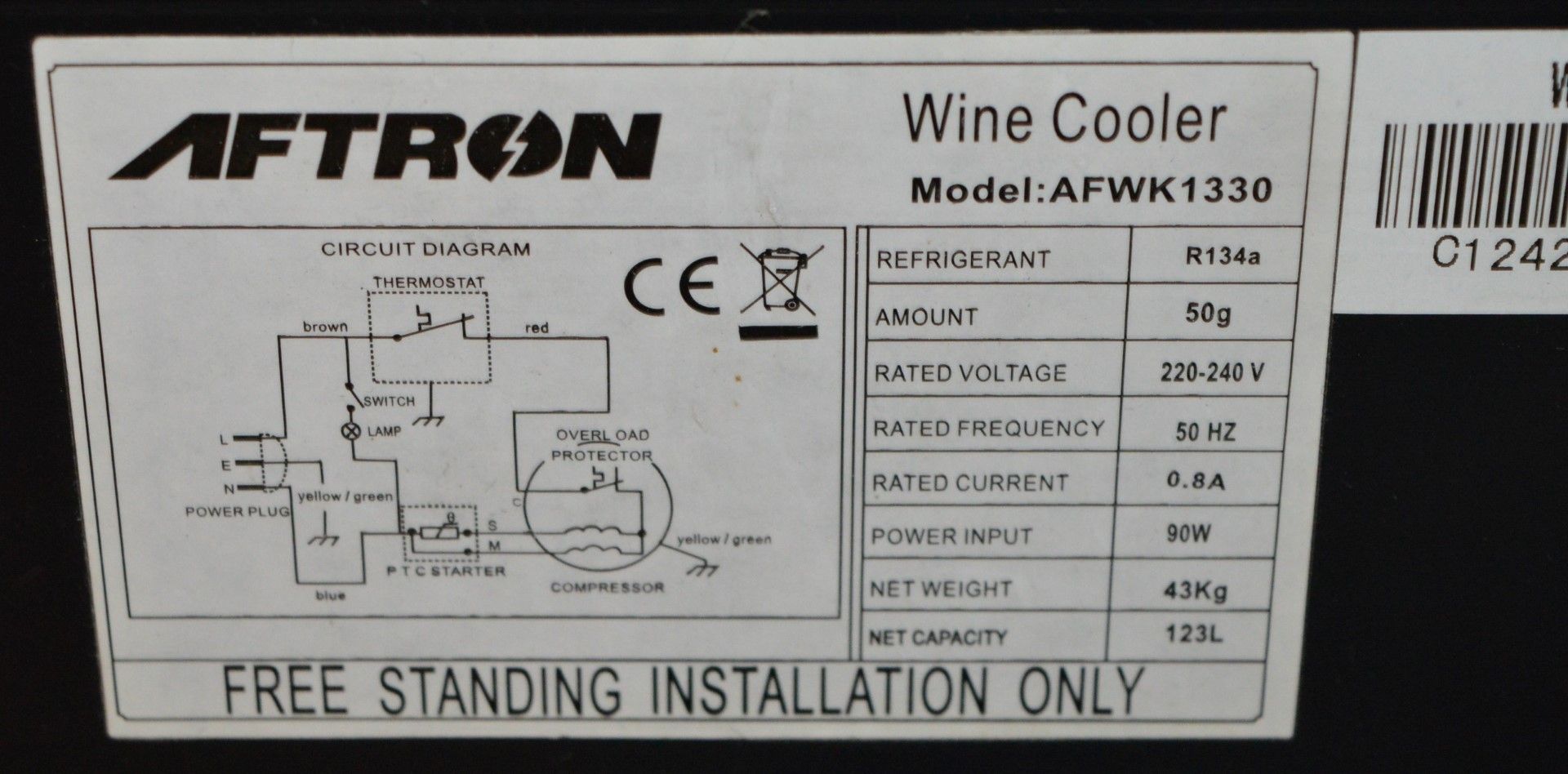 1 x Aftron Freestanding Wine Bottle Chiller - Model AFWK1330 - Ideal For Home Use or Commercial - Image 11 of 11