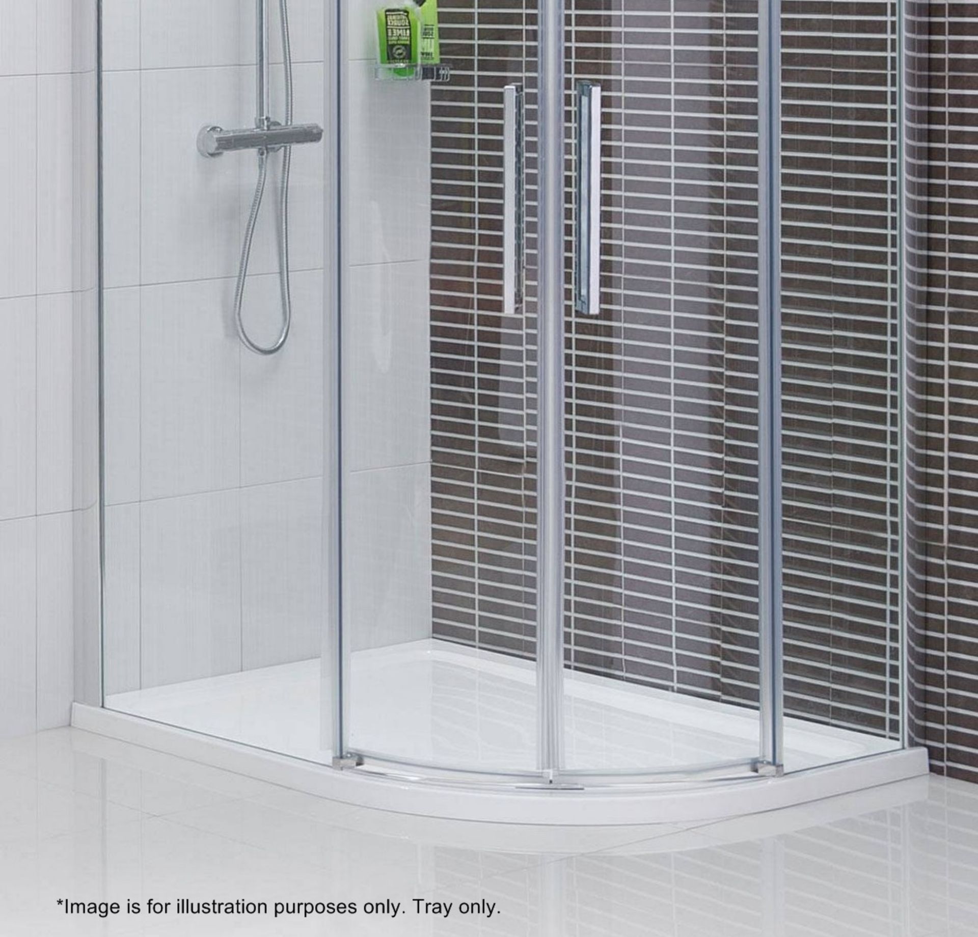 1 x Low Profile Offset Quadrant Right Handed Stone Shower Tray - Dimensions: 1000 x 800mm - Features