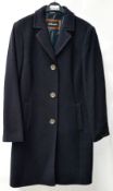 1 x Steilmann Womens Premium Long 'Cashmere and Wool' Winter Overcoat In Navy - UK Size 12 -