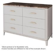 1 x FRATO "CLICQUOT" Chest Of Drawers - Features A Marble Top, Lacquered Wood Finish, Soft Close Dra