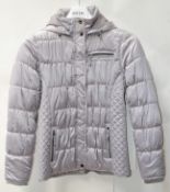 1 x Steilmann / Kirsten Womens Quilted Winter Jacket With Detachable Hood In Oyster Silver
