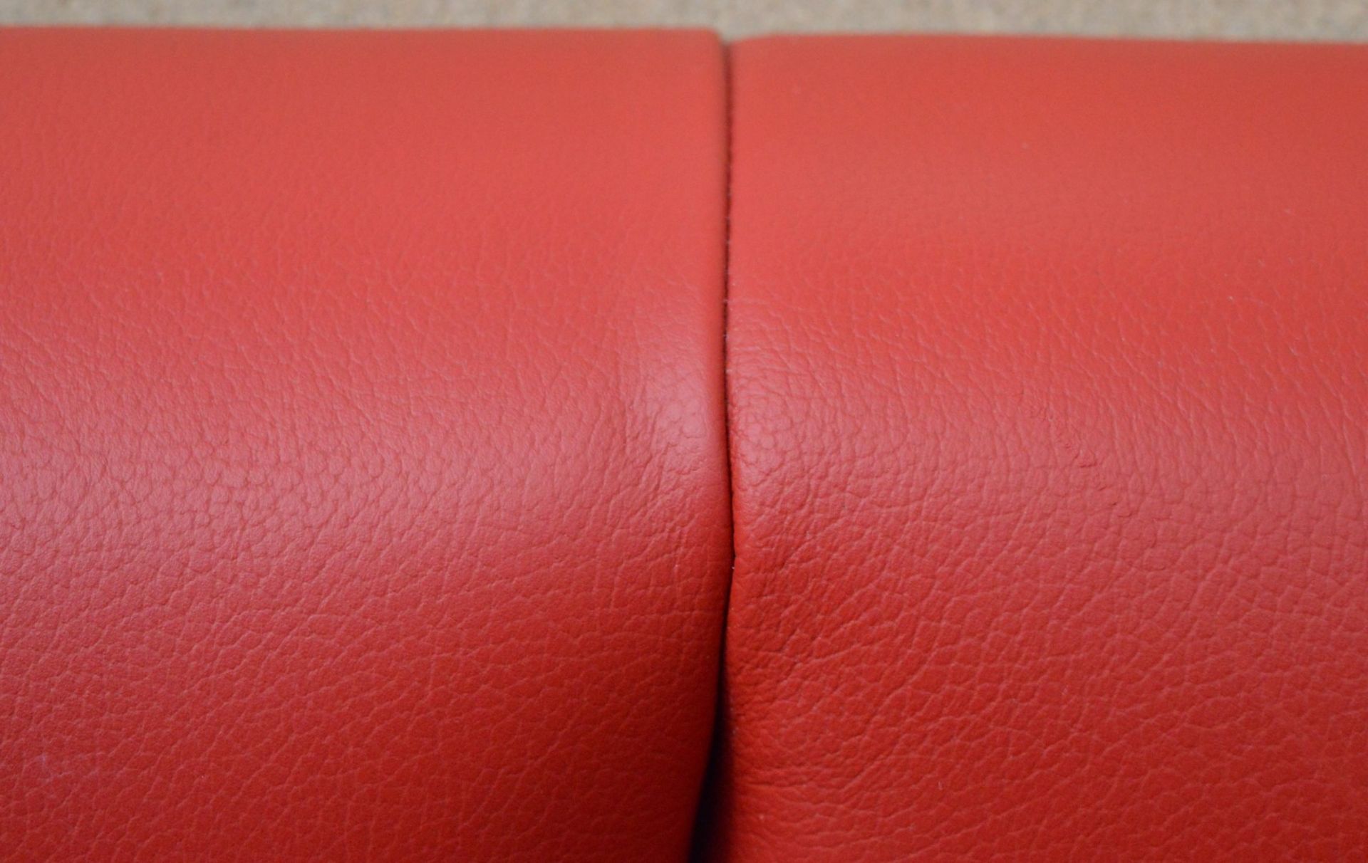 1 x High Seat Single Seating Bench Upholstered in Red Leather - Sits upto Two People - High - Image 3 of 16
