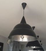 2 x Large Retro Industrial-style Pendant Ceiling Light Fittings - Colour: Black / White - Stylish