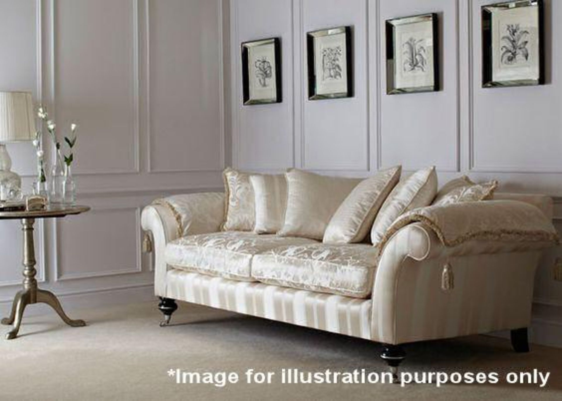 1 x Parker & Farr Clive 3 Seater Sofa - Dimensions: 260 x D105 x 80cm, Seat Height 45cm - Ref: 30663 - Image 3 of 24