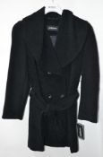 1 x Steilmann Womens Premium 'Virgin Wool' Winter Belted Coat In NAVY - UK Size 12 - New Sample