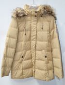 1 x Steilmann Womens Winter Coat In Beige- Real Down Filled - Also Features Detachable Hood / Faux