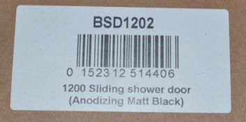 1 x 1200mm Sliding Shower Door (Anodizing Matt Black) - Ref: DY105/BSD1202 - CL190 - Unused Stock -