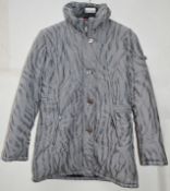 1 x Steilmann KSTN By Kirsten Womens Quilted Jacket In Grey With An Animal Print - Zip and Press
