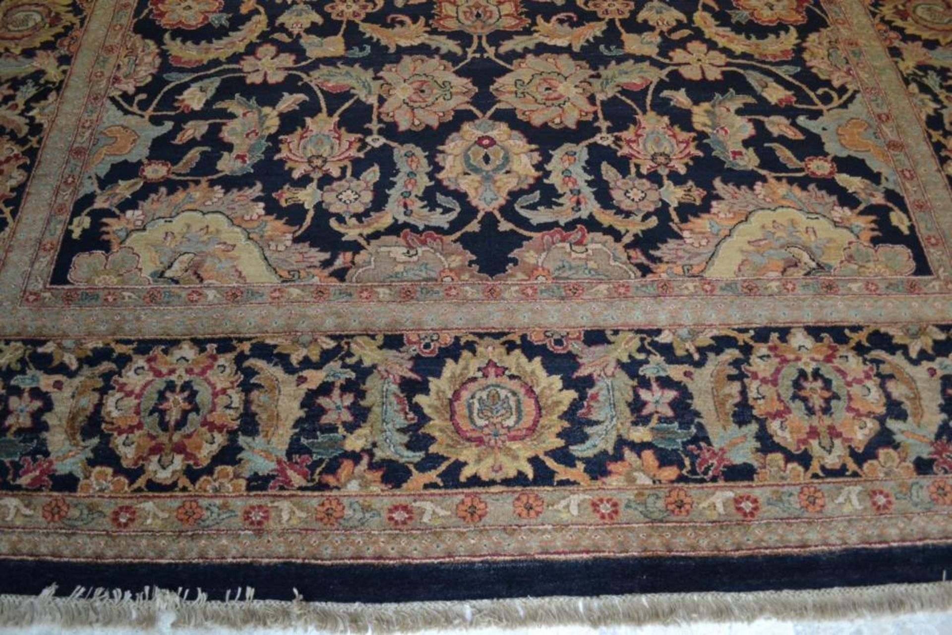 1 x Black Jaipur Handwoven Carpet - Made From Vegetable Dyed Handspun Wool - Dimensions: 367x277cm - - Image 6 of 16