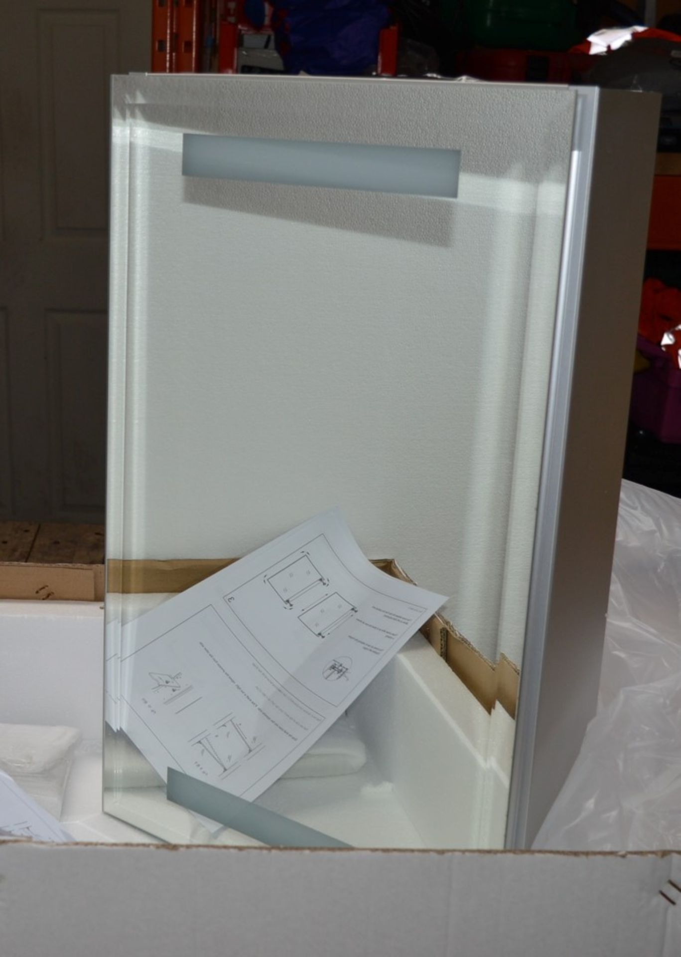 1 x Synergy Single Door Aluminium LED Mirrored Bathroom Cabinet - Contemporary Cabinet With - Image 6 of 11