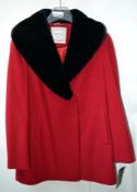 1 x Steilmann Womens Premium 'Virgin Wool' Winter Coat In Deep Red - UK Size 12 - Features A