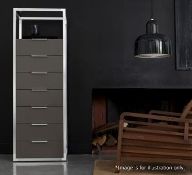 1 x LIGNE ROSET "Dedicato" Soft-close Chest Of 7 Drawers - Dimensions: H162 x W55 x D48cm - Finished