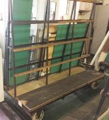 1 x Two Sided Sheet Material Trolley - Heavy Duty Design With Large Castor Wheels - Ideal For