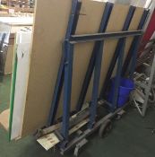 1 x Heavy Duty Trolley Carrier - Suitable For Transporting Large Sheets of Glass or Wood Panels -