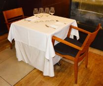 1 x Dining Table and Two Solid Wood Chairs - Commercial Restaurant Table and Chair Set - CL180 - Ref