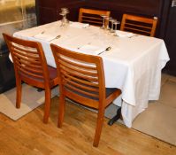 1 x Rectangular Dining Table and Four Solid Wood Chairs - Commercial Restaurant Table and Chair