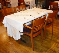 1 x Rectangular Dining Table and Four Solid Wood Chairs - Commercial Restaurant Table and Chair