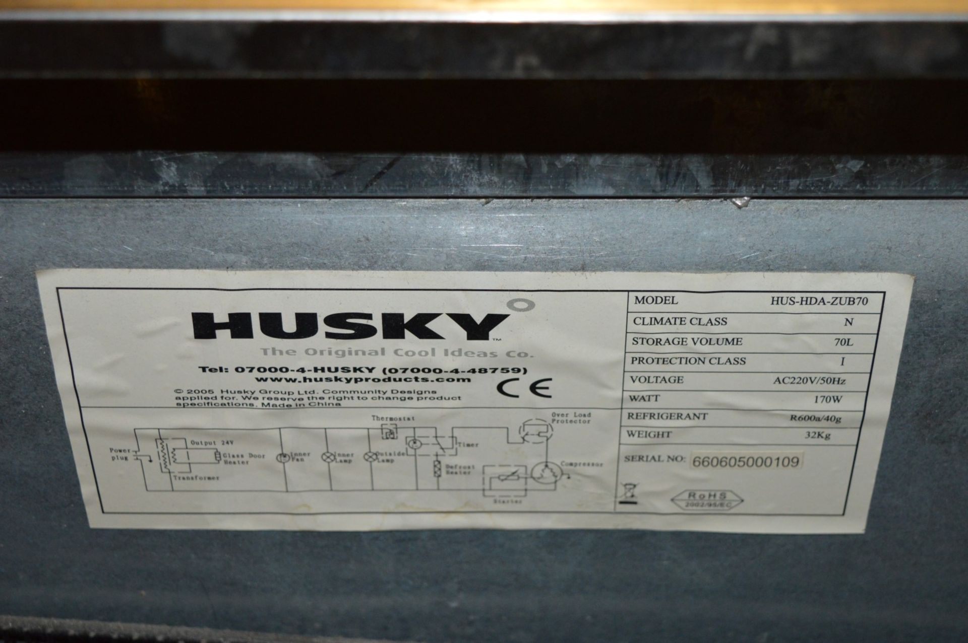 1 x Huskey Stainless Steel Drinks Cabinet - Model HUS-HDA-ZUB70 - 240v - CL180 - Ref IC000 - - Image 4 of 5