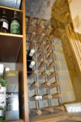 1 x Wood & Metal Industrial Wine Rack - Size 94 x 34 cms - 30 Bottle Capacity - CL180 - Ref