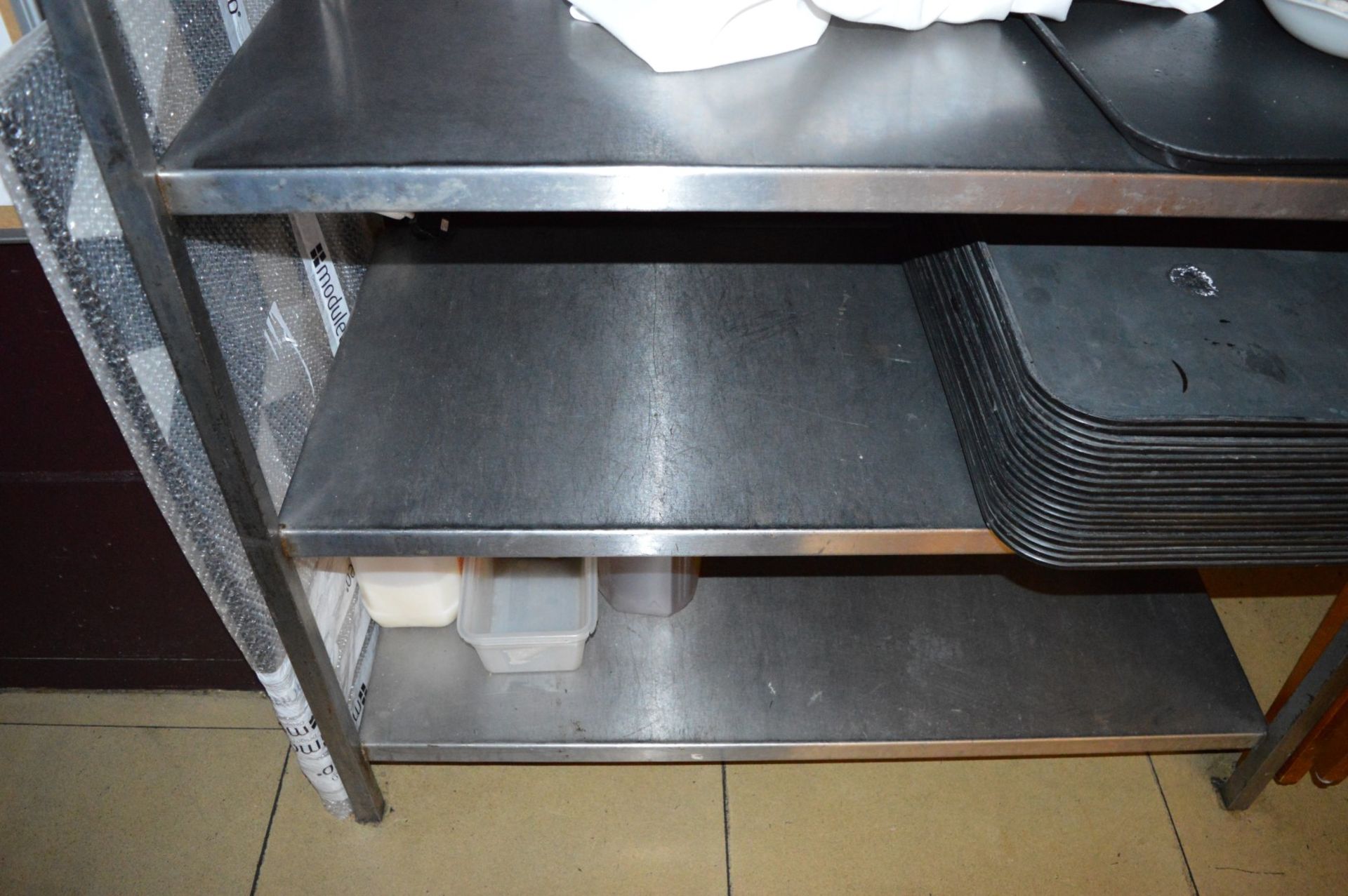 1 x Stainless Steel Four Tier Shelving Unit H136 x W120 x D60cms - CL180 - Ref IC292 - Location: - Image 3 of 3