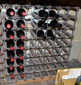 1 x Wood & Metal Industrial Wine Rack - Size 70 x 86 cms - 63 Bottle Capacity - CL180 - Ref