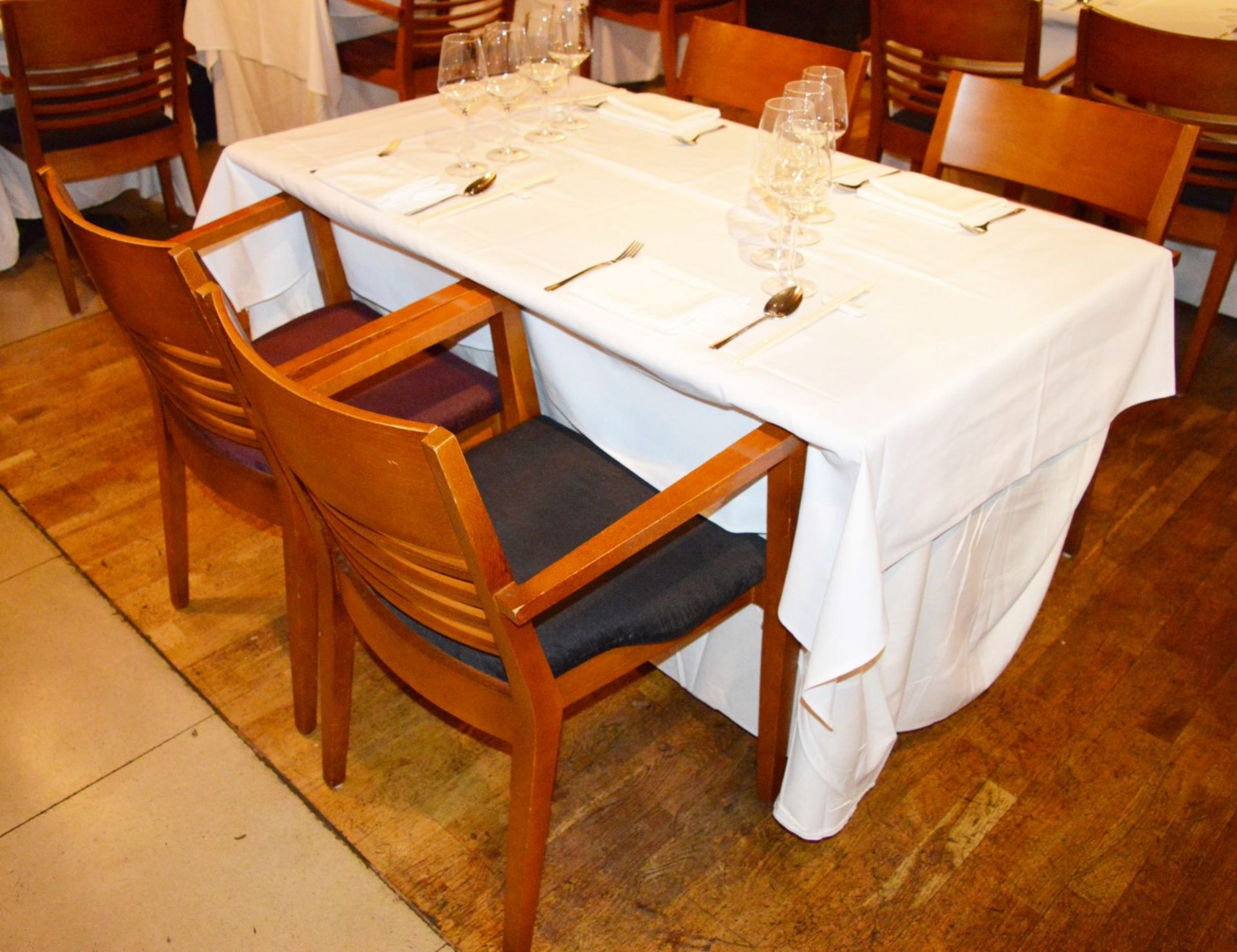 1 x Rectangular Dining Table and Four Solid Wood Chairs - Commercial Restaurant Table and Chair - Image 3 of 9