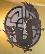 1 x Chinese Dragon Wall Mounted Wall light - Bespoke Sign Cut From Fine Grade Metal - 108cms i