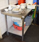 1 x Stainless Steel Prep Bench With Undershelf - Dimensions H84 x W170 x D70 cms - CL180 - Ref IC195