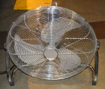 1 x 18 Inch Floor Fan - Chrome Finish With Various Speed Settings - CL180 - Ref IC105 - Location: