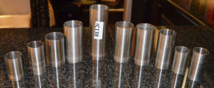 10 x Bonzer Stainless Steel Spirit Measures - 50mm to 250ml - CL180 - Ref IC1138 - Location: