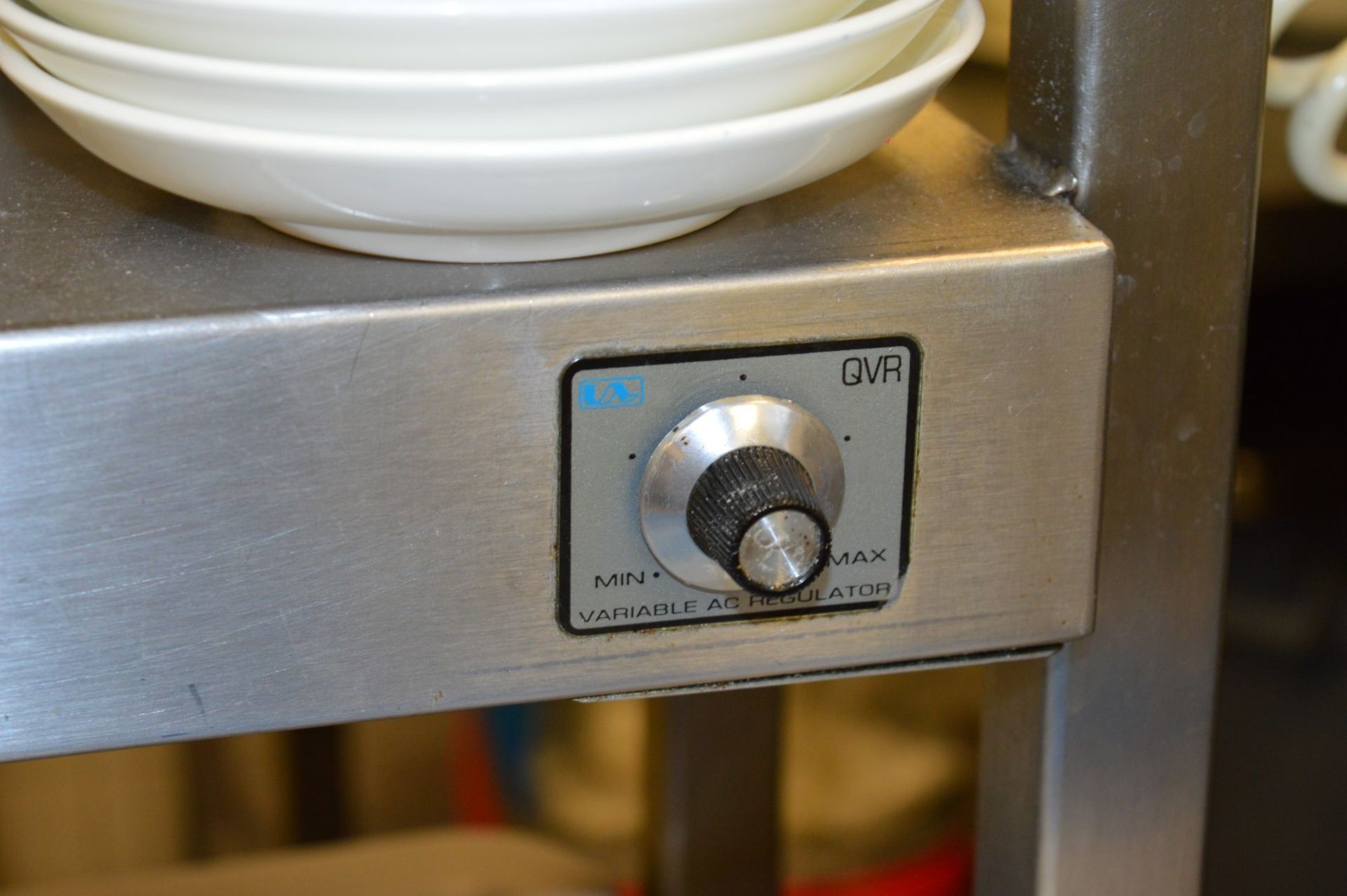 1 x Stainless Steel Prep Counter With Warming Cupboard, Castors and Two Tier Plate Gantry - H83/ - Image 9 of 9