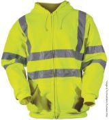 2 x High Visibility Hooded Fleece (BHZHS) - Colour: Yellow - Size: Both Small - New/Unused Stock -