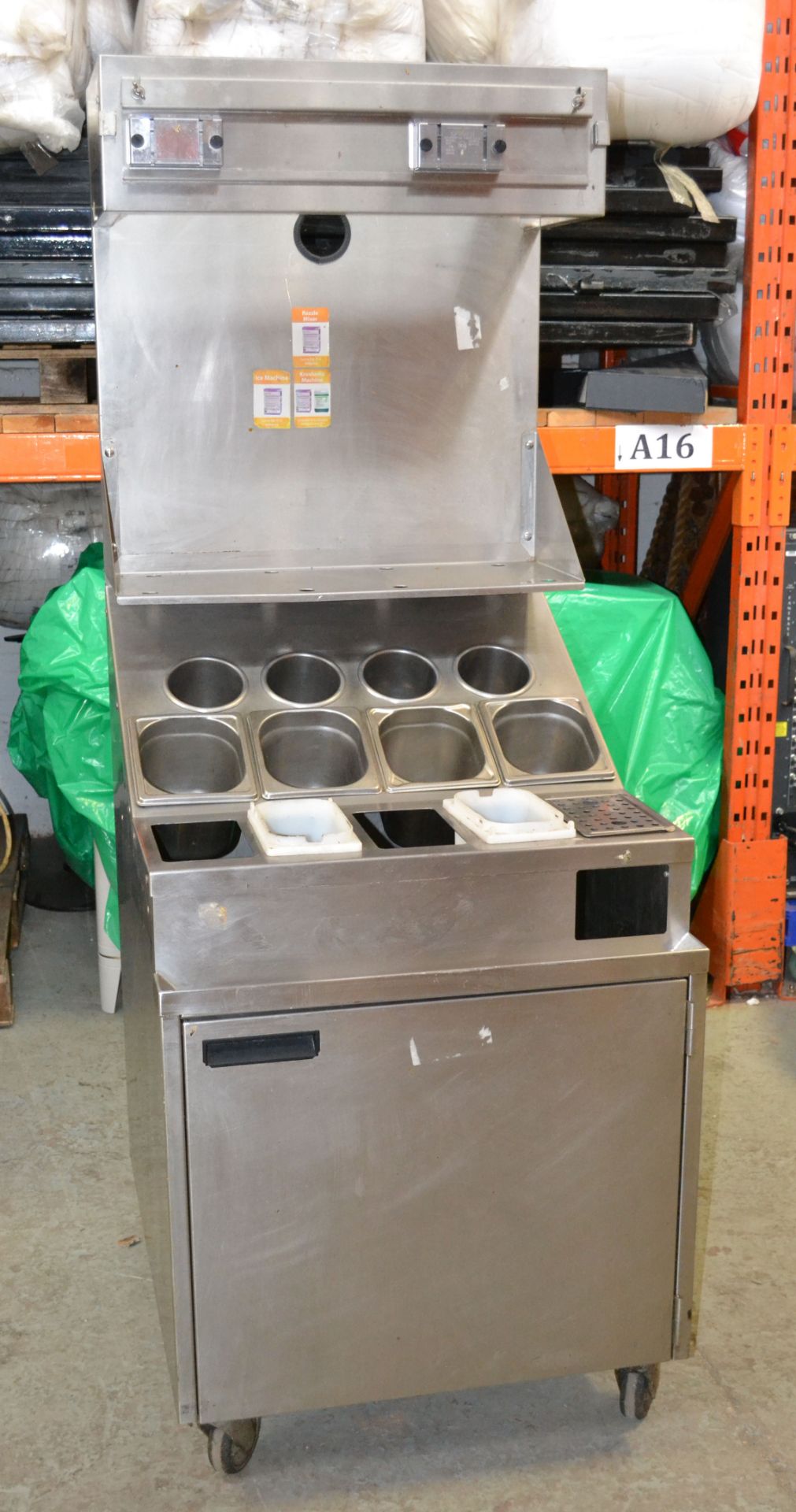 1 x Large Catering Serving / Topping Station - Ex-KFC- 67(w) x 76(d) x 178(h) cm - Ref: HM229 -