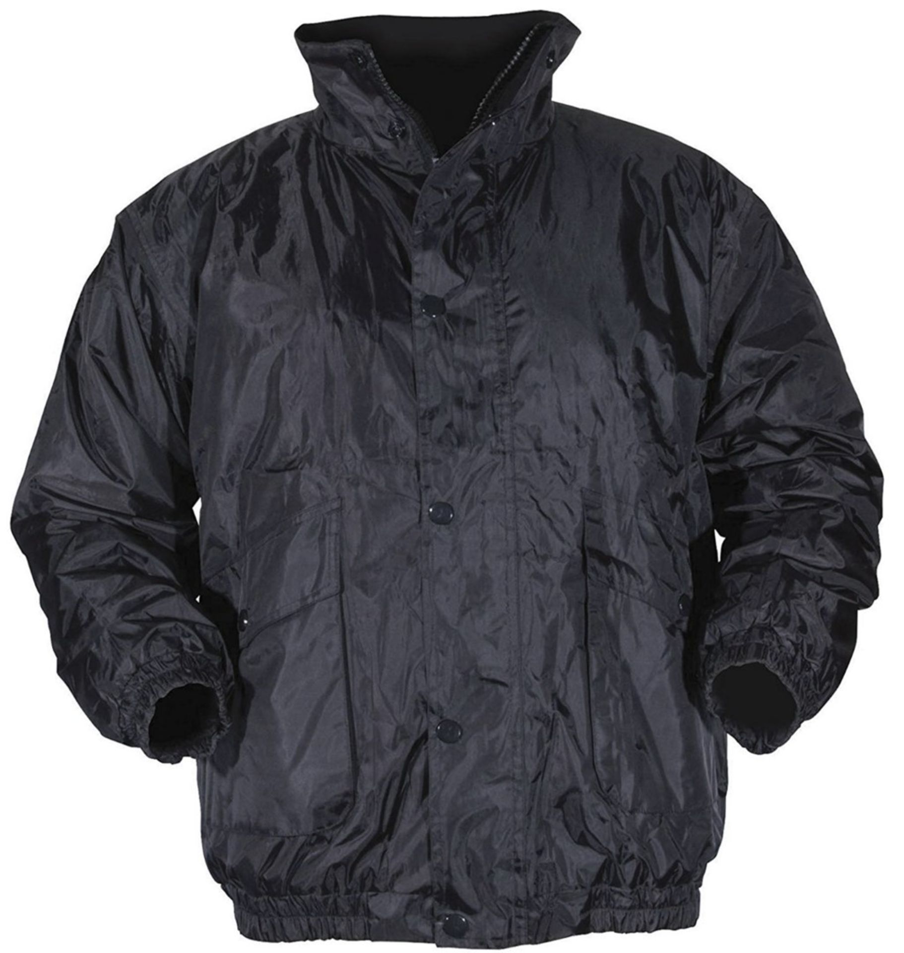 1 x Blackrock Uniform Bomber Jacket Waterproof Work Coat - Quilt Lined With Hood - Colour: Black -