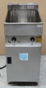 1 x Valentine V400 Freestanding Twin Basket Fryer - 15 to 18 Litre Capacity - 15kW Output - 415v -