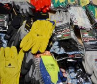 28 x Assorted Pairs Of Branded Work Gloves - Excellent Mix Of Leather, Latex & Gripper Gloves -