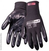 20 x Pairs Of BLACKROCK Lightweight Super Grip Nitrile Gloves - Mostly Size 10 (1 x Size 9) - New/