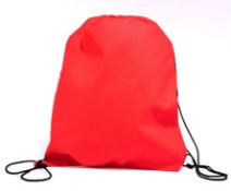 144 x Drawstring Sports Backpacks - Colour Red - Brand New Resale Stock - Size 405mm x 330mm - CL244