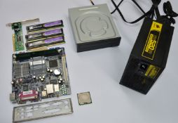 1 x Assorted Collection of Computer Parts Including Mini ITX Motherboard With Processor and Ram,